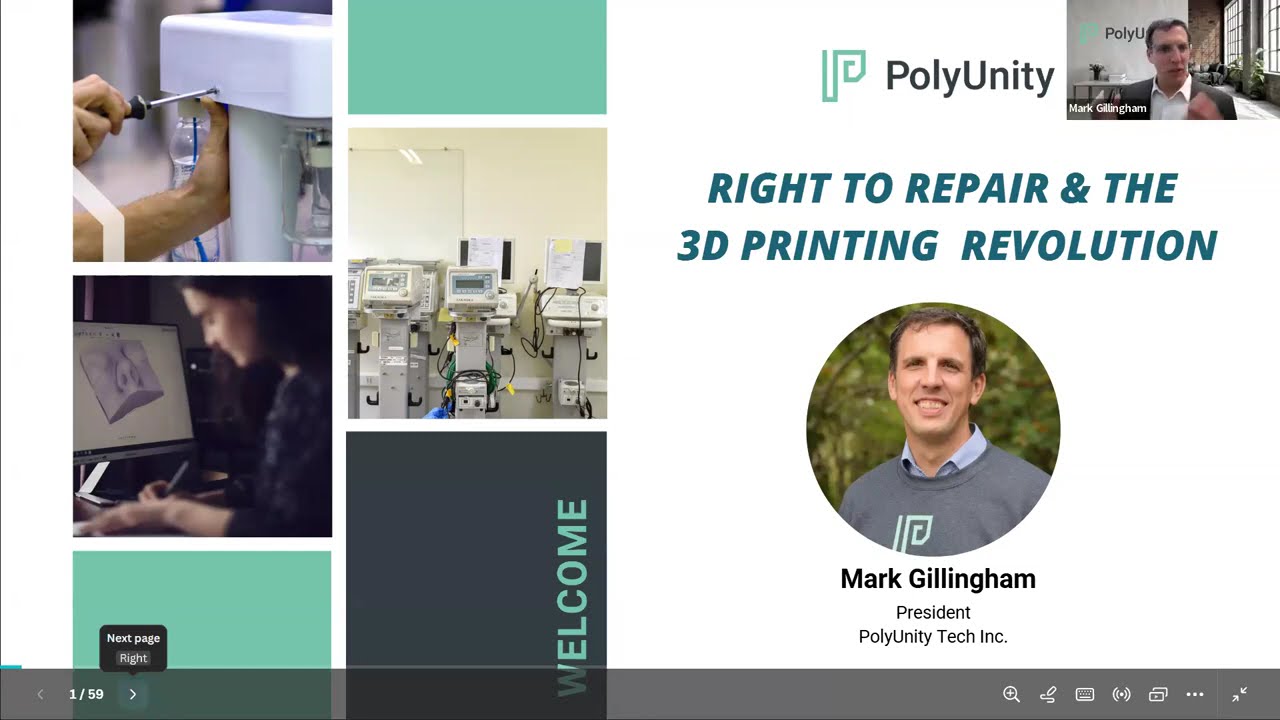 CMBES Webinar: Right to Repair & The 3D Printing Revolution by PolyUnity Tech Inc.