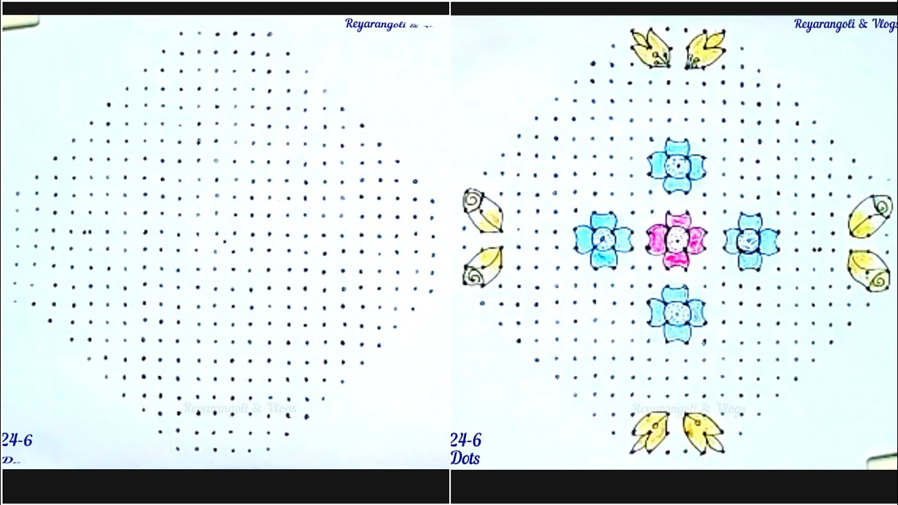 24-6 Dots today's new trending special muggu 🌺 Beautiful rangoli 🌺 Easykolams @Reyarangoli 