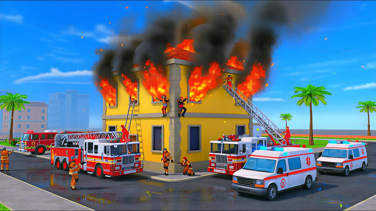 MENEGANGKAN! Detik-Detik Penyelamatan Orang Terjebak di Gedung Terbakar! 🔥