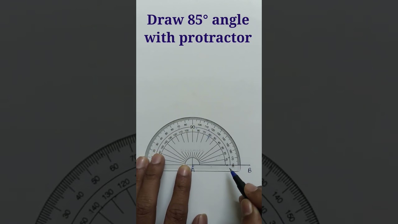 85 Degree Angle With Protractor #anglewithprotractor #85degreeangle #angle