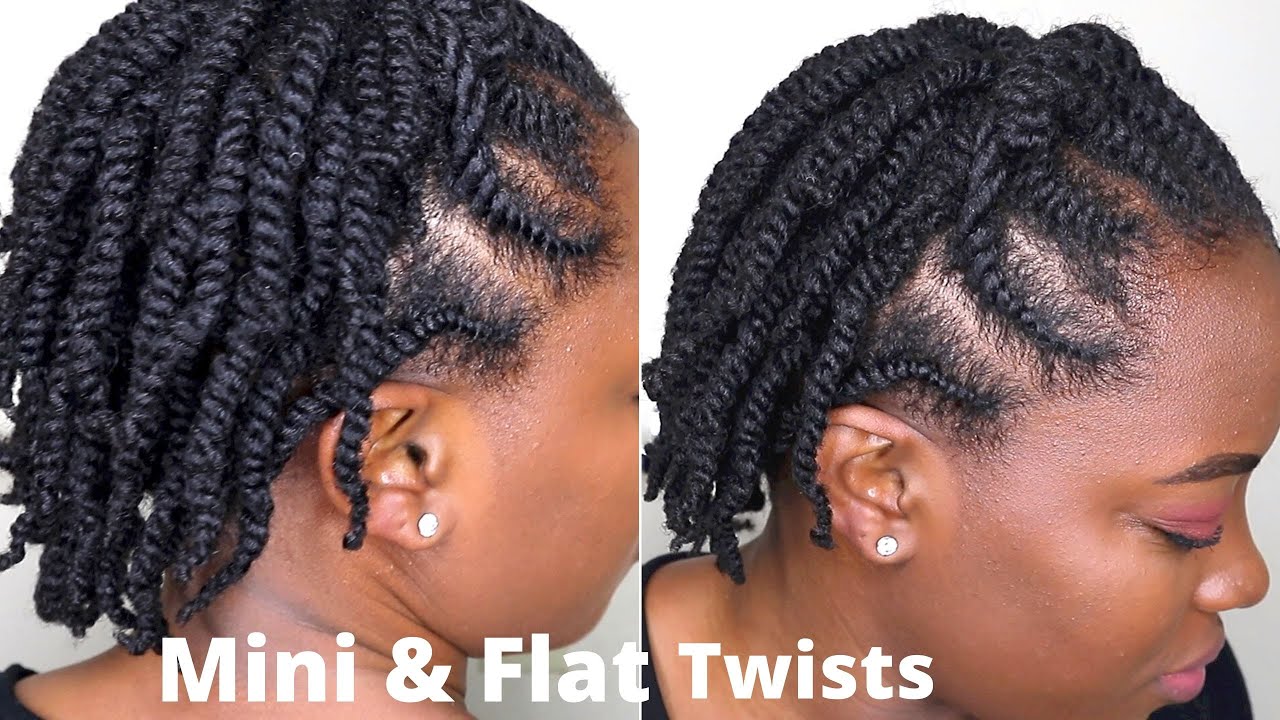 Half Up Mini Twists & Flat Twists On Short 4c hair