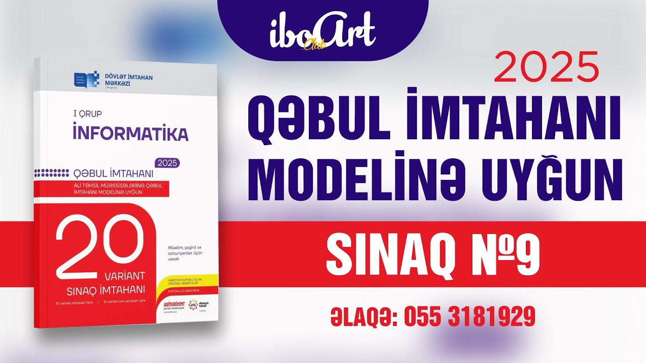 HAZIR OL! DİM/ İNFORMATİKA 20 VARİANT SINAQ İMTAHANI/ SINAQ №9