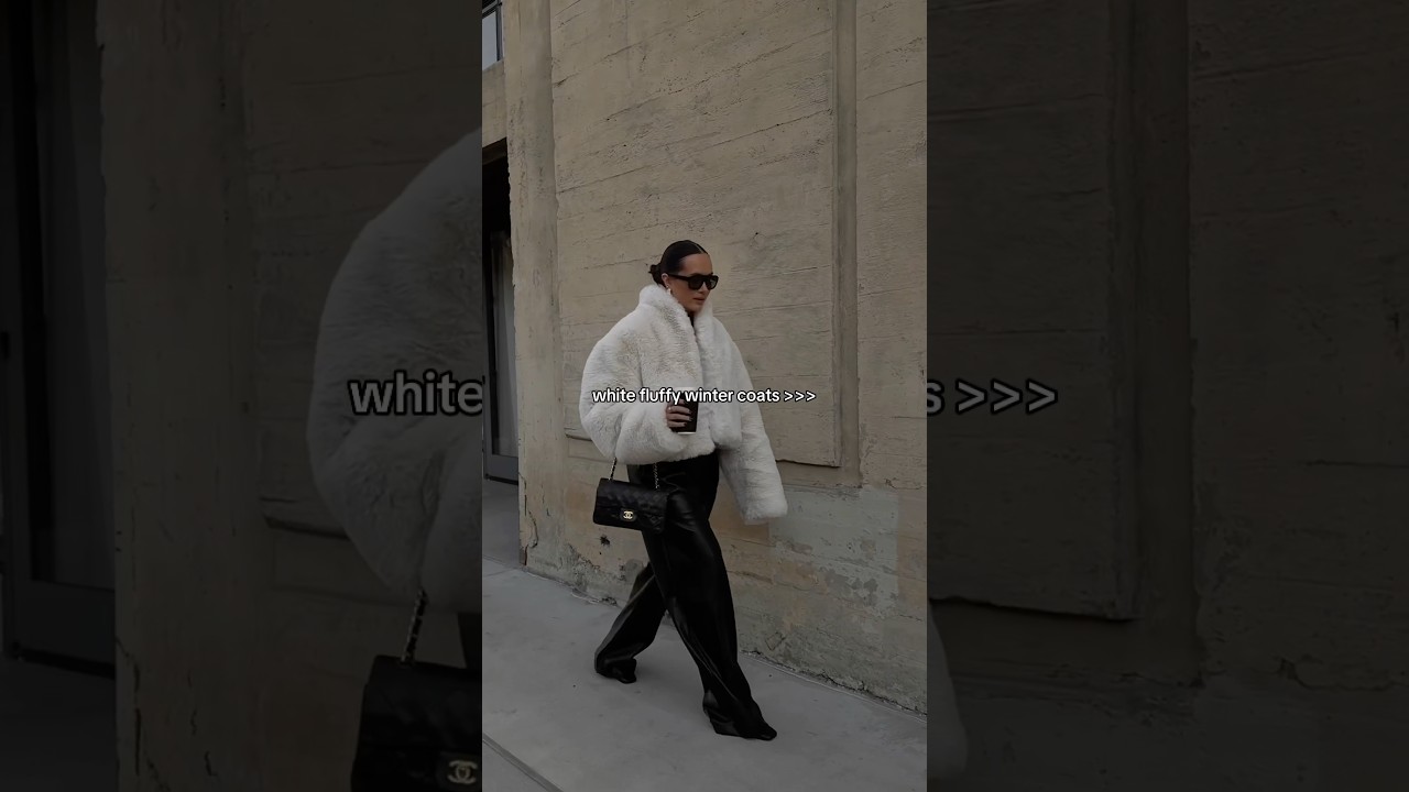 White fluffy winter coats #coat #furcoat #winteroutfitideas #outfitideas #ootd