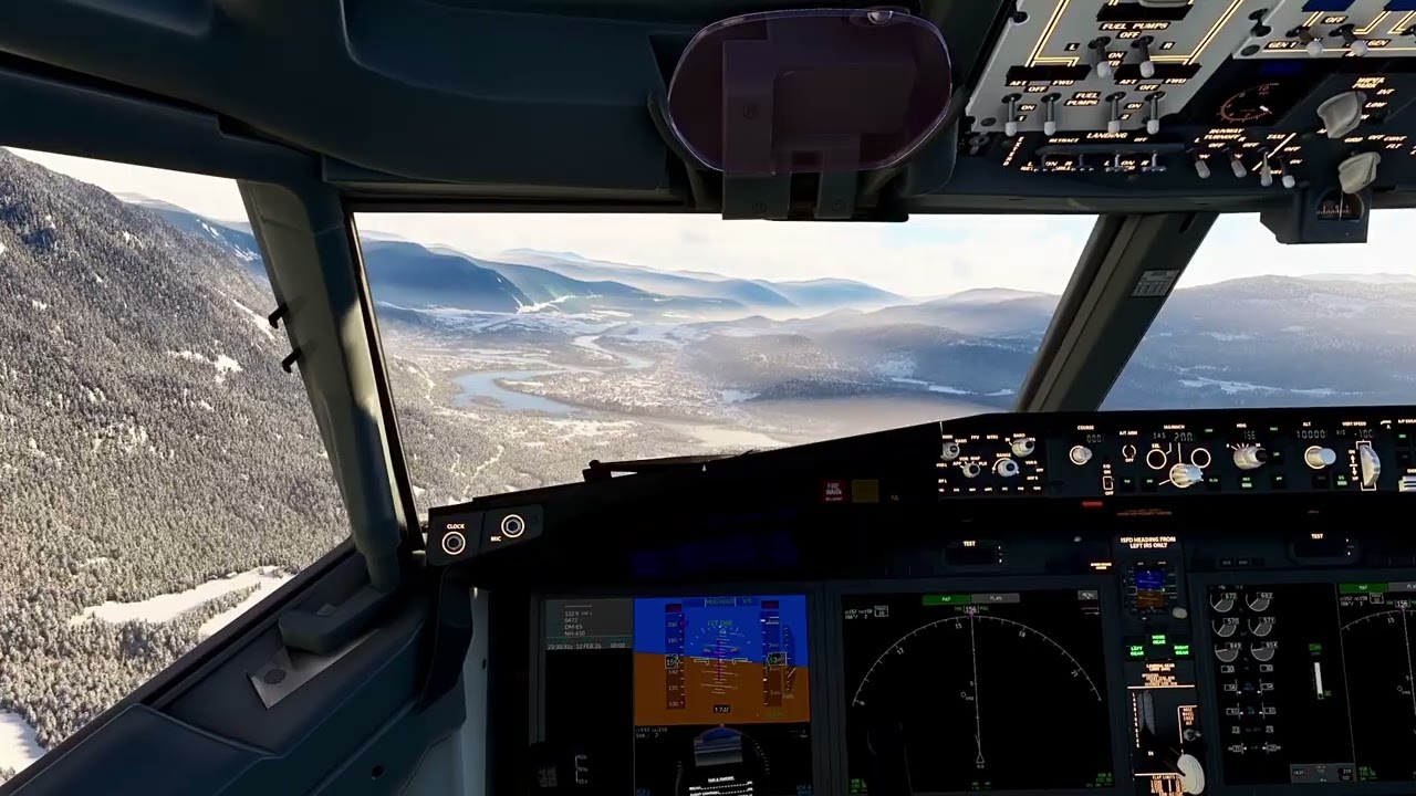 Delta Boeing 737 Max 8 Visual approach to mountainous West Kootenay Regional Airport with NO GPWS!! 