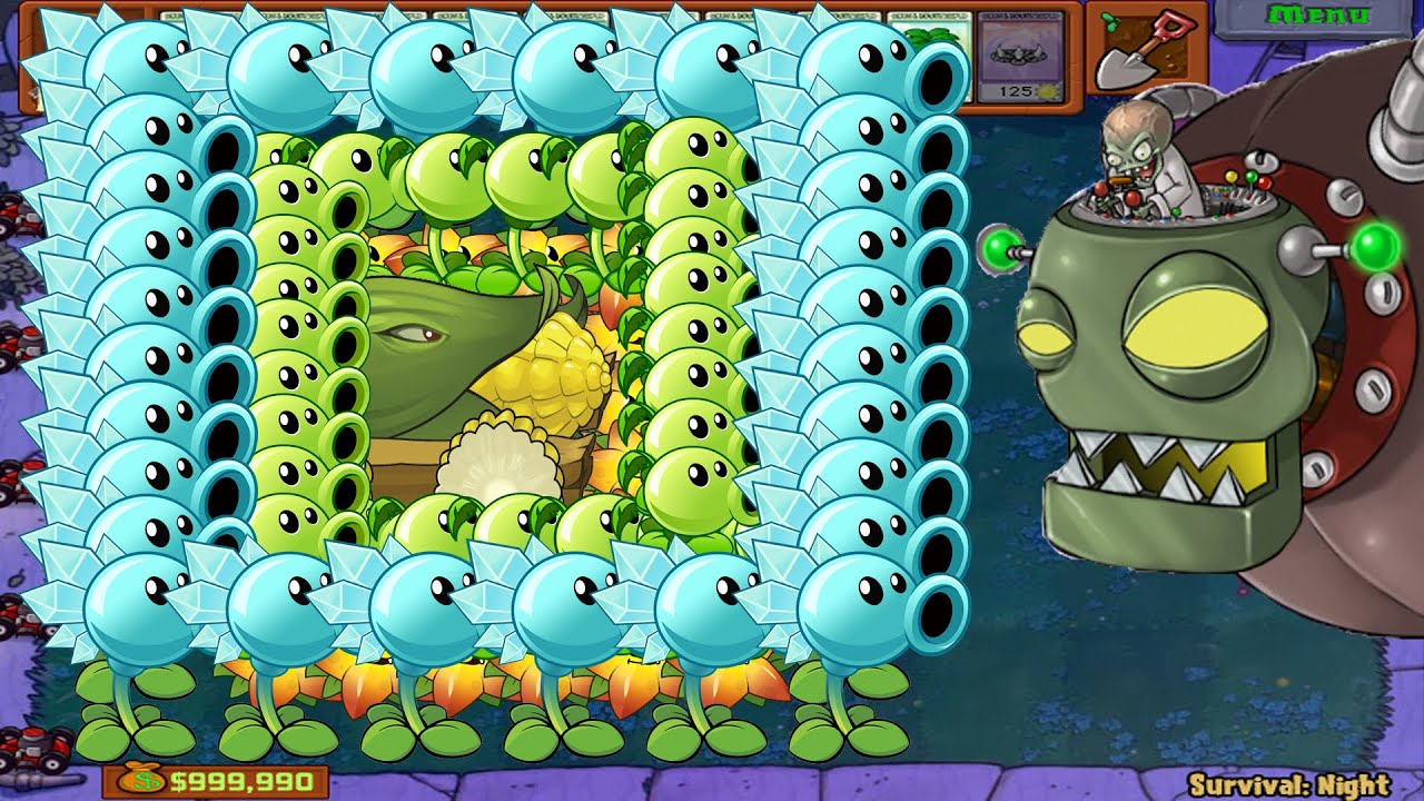 Plants Vs Zombies  Hack | Peashooter Snow-Pea And Cob Cannon Vs Gargantuar Dr.Zomboss All Zombies