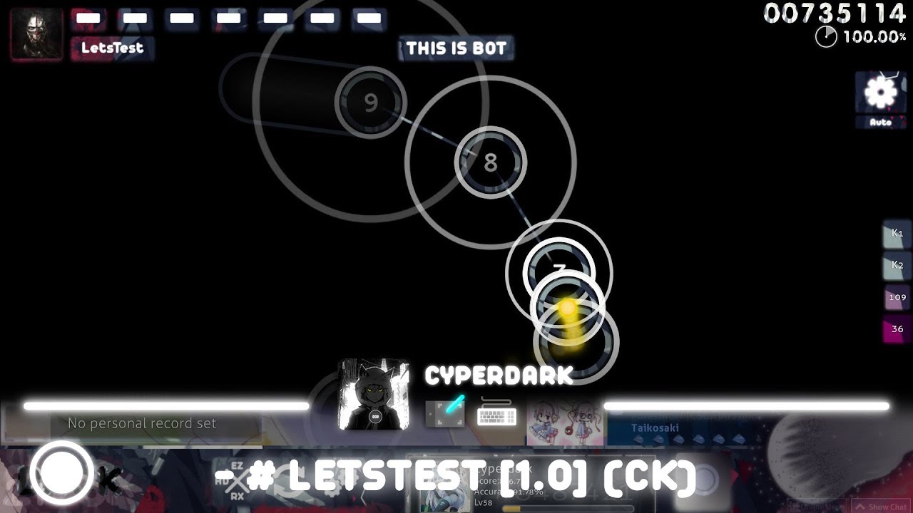 [osu!skins] Обзор скина: - # LetsTest [1.0] (CK) {cyperdark}