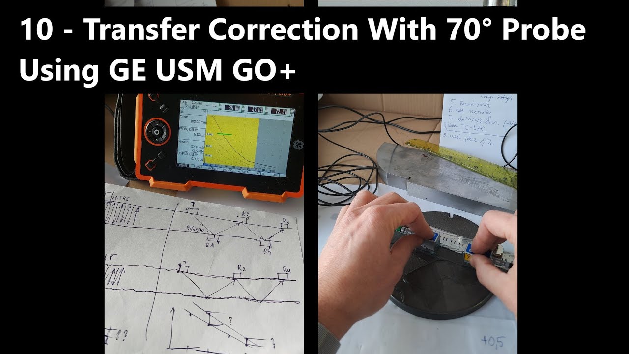 [ENG] 10 - Transfer Correction With 70° Degree Angle Probe Using USM GO PLUS