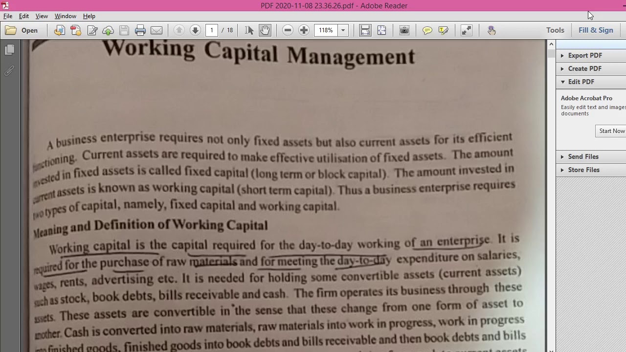 Working capital
