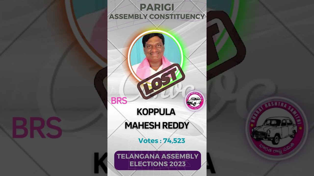 Parigi MLA Candidates List & Results #parigi #telangana#elections#congress#brs #trendingshorts