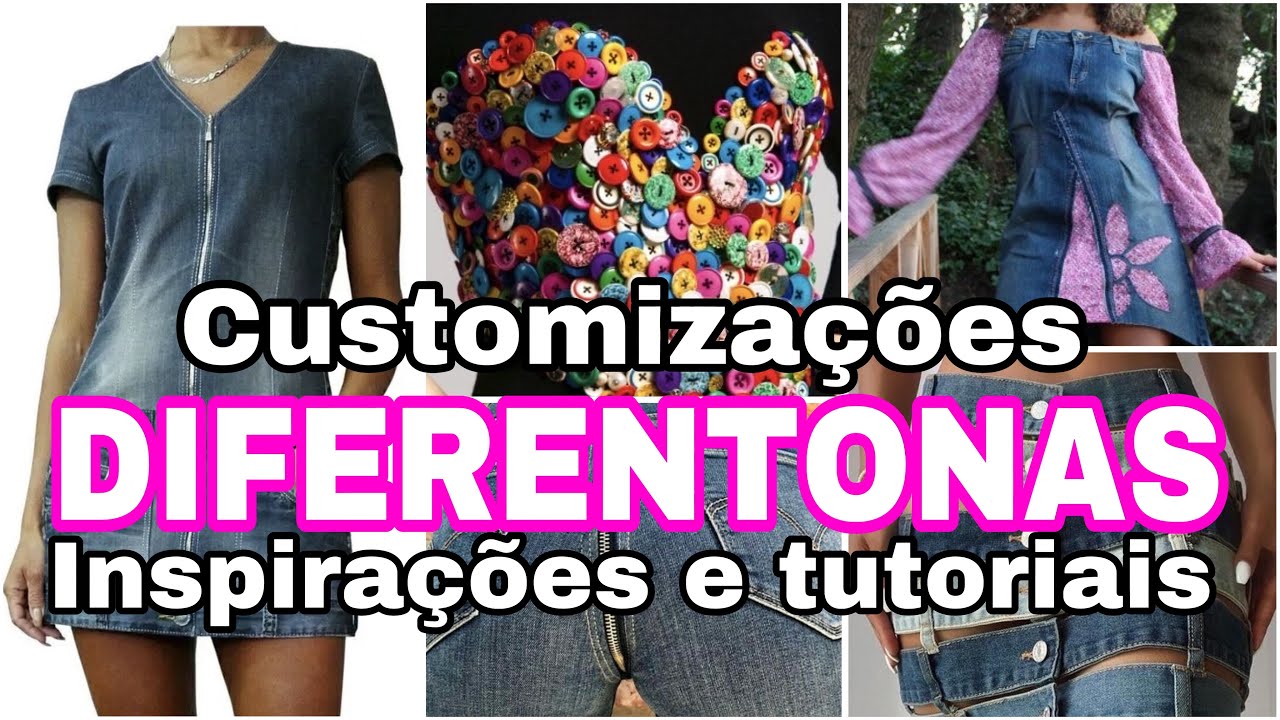 Customizaçoes diferentes / muitas ideias e tutoriais para customizar roupas de modo diferente /