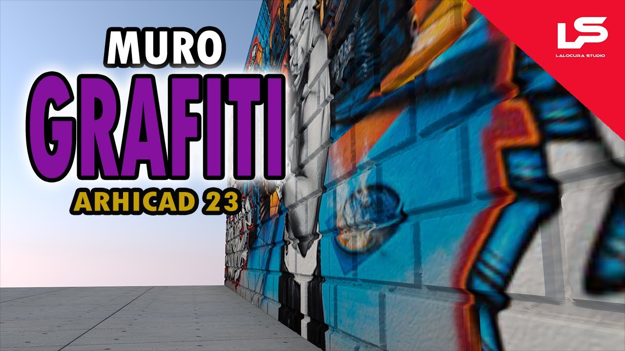 COMO HACER TEXTURA DE MURO CON GRAFITI EN ARCHICAD 23 | RENDER REALISTA