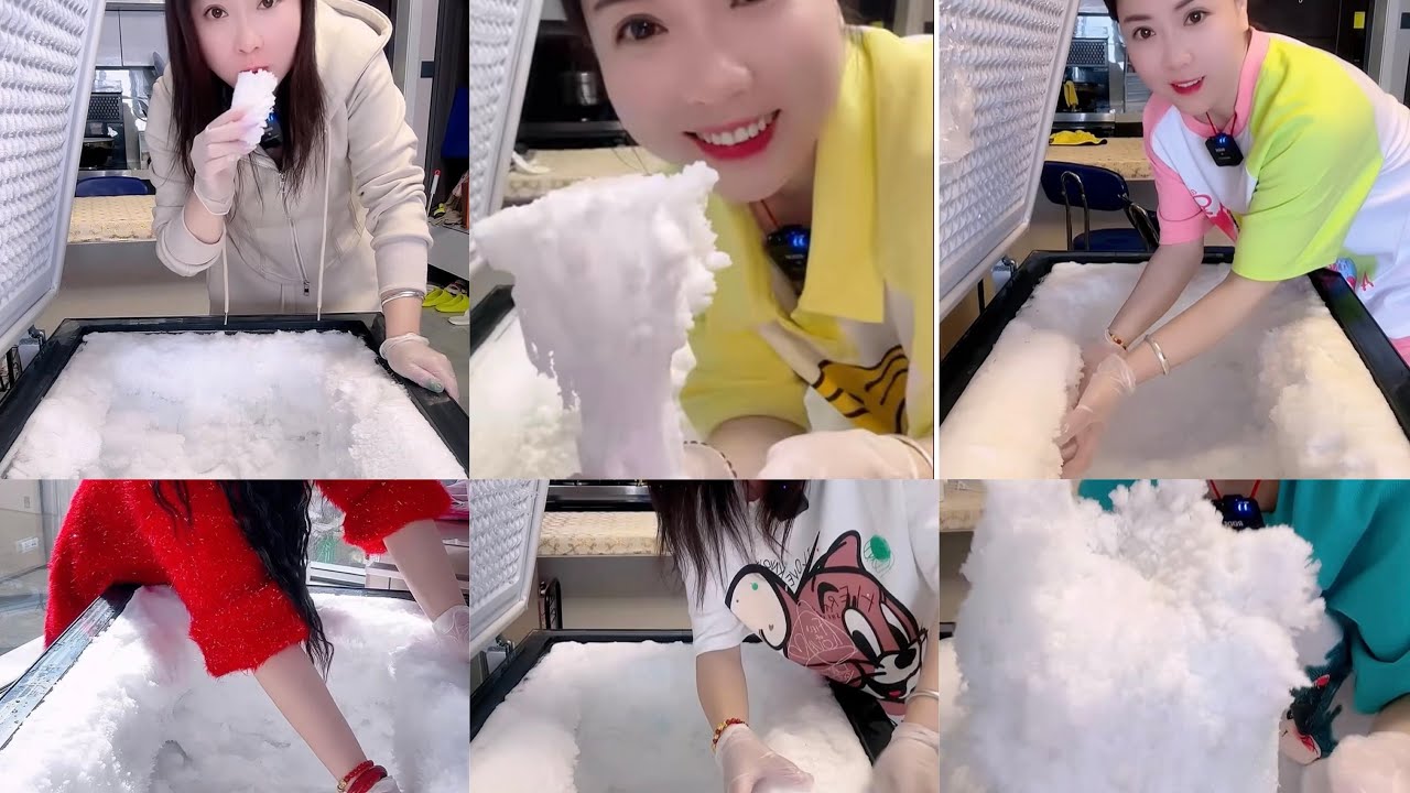 ASMR WHITE ICE EATING | (SOLO AJING ) FREEZER FROST SCRAPING AND EATING