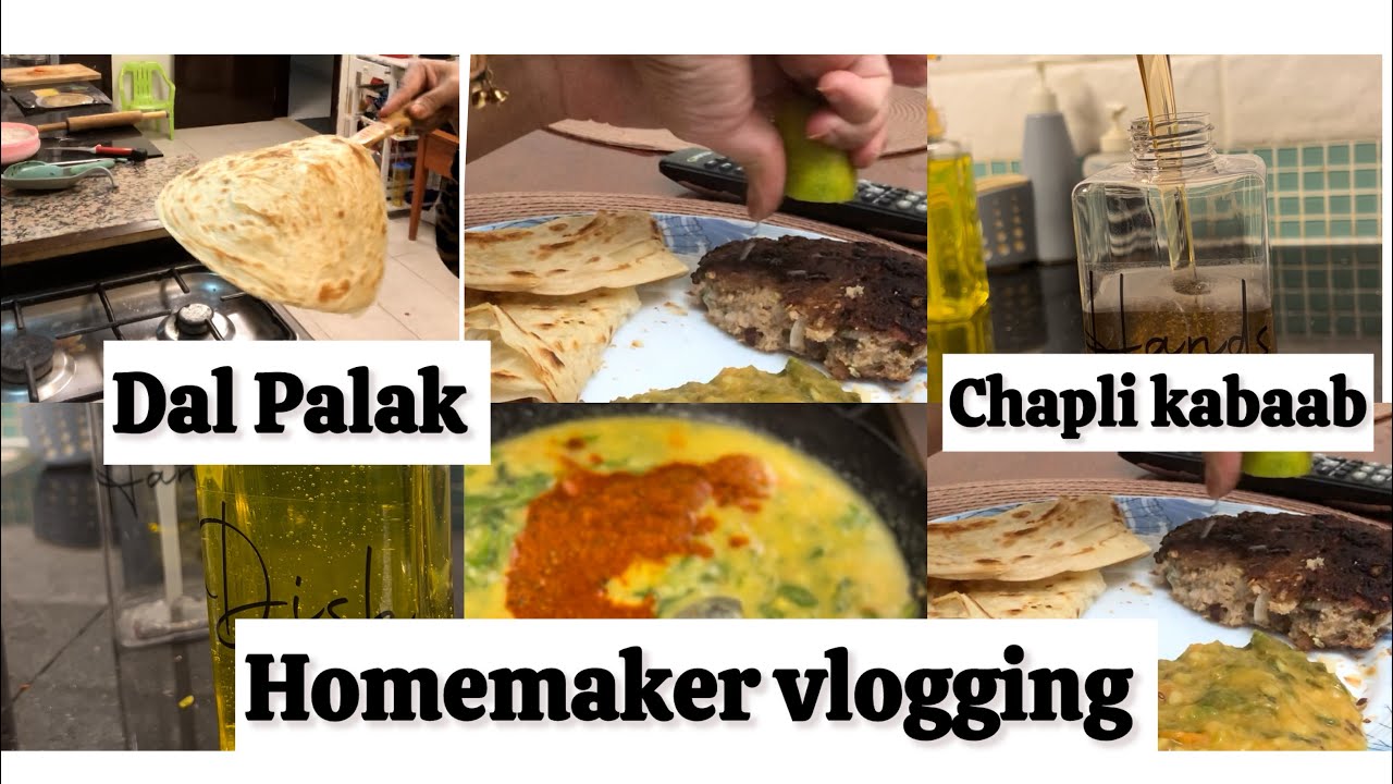 Aaj banaya hai Chapli kabaab aur dal Palak.. In Nazo’s kitchen#homemakervlogs 