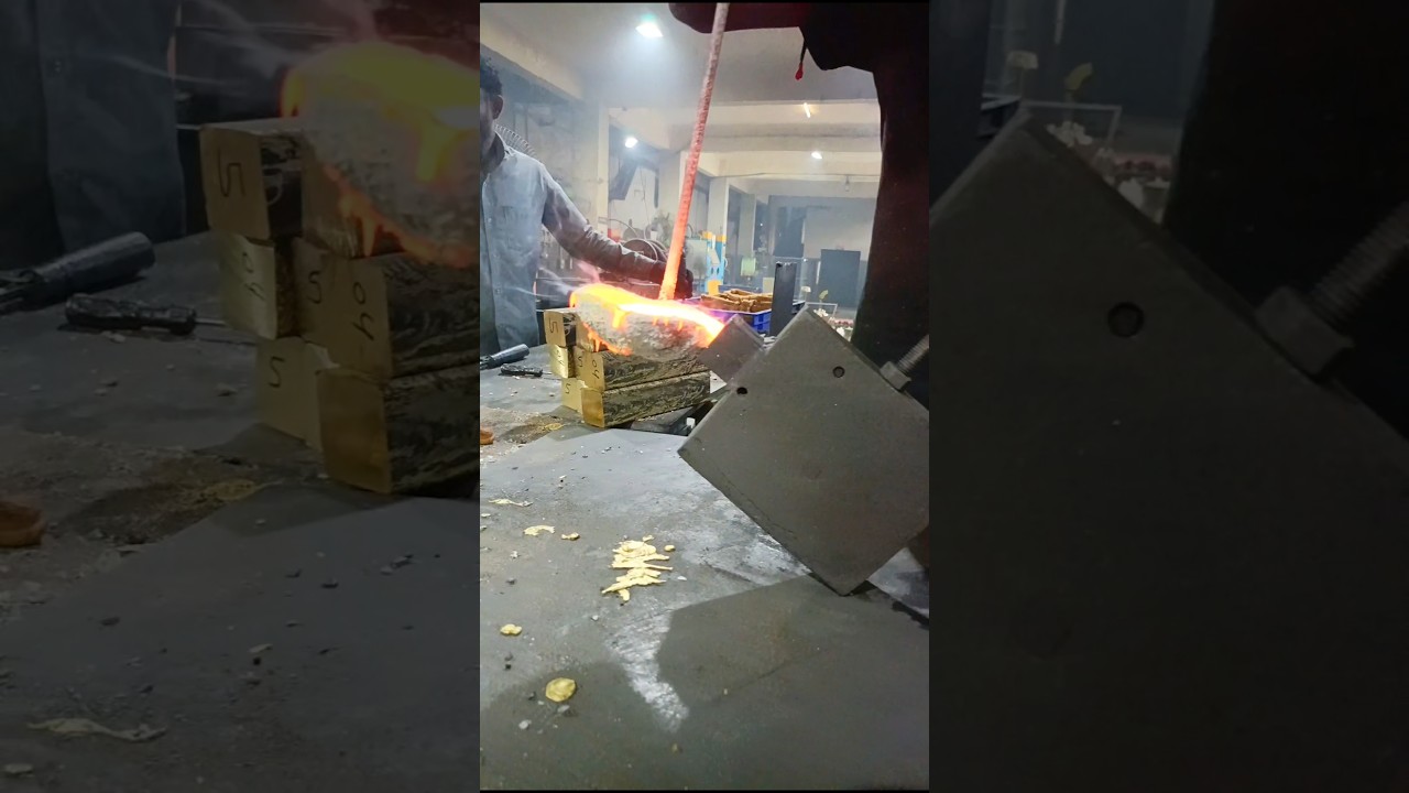 casting brass pillar cock body marking factory #trending #machine #subscribe #barmill #ironcastings