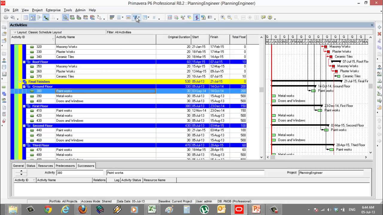 Lesson 6  part 5 Link Activities and define activities relationships to achieve the project dates