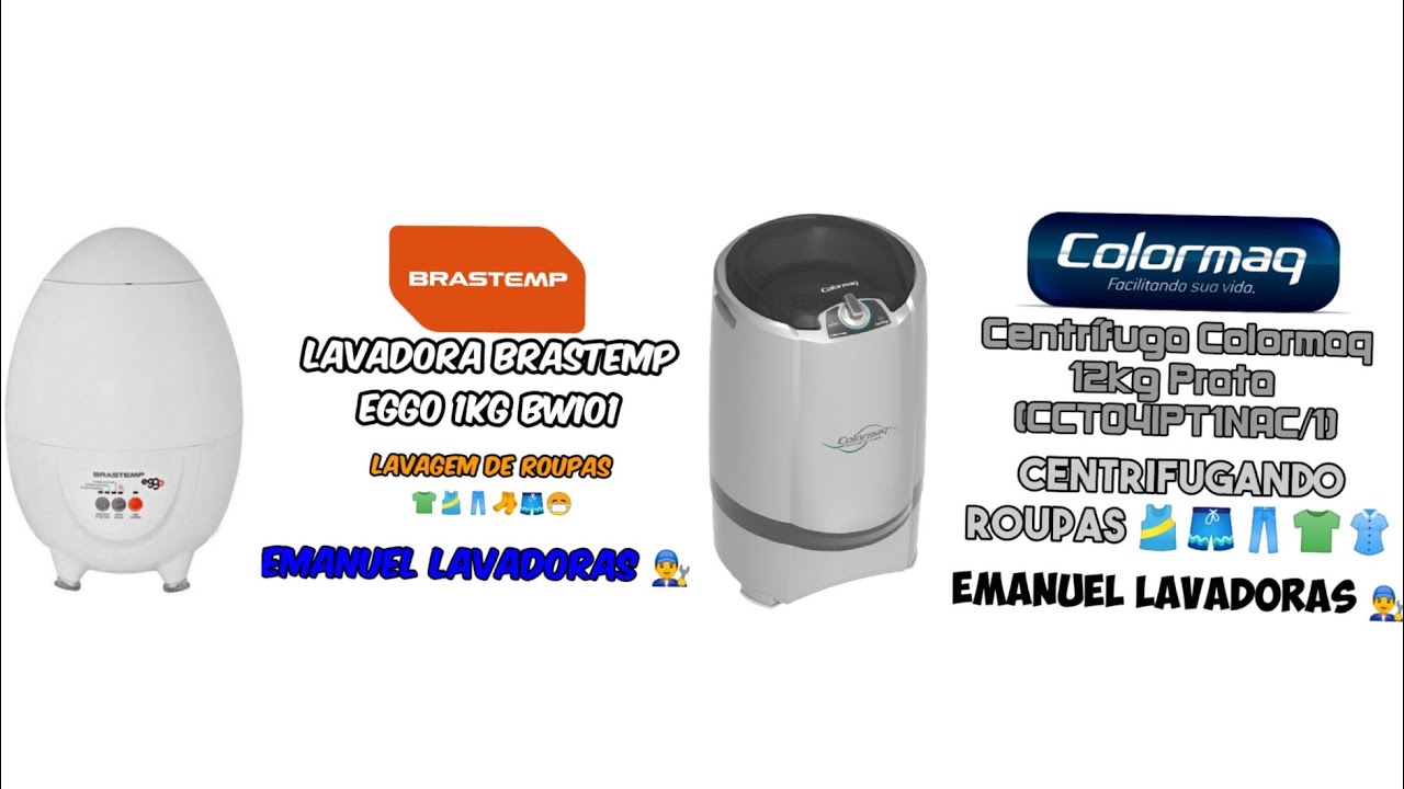 Lavadora Brastemp eggo 1kg bwi01 + centrifuga colormaq 12kg prata toalha de mesa