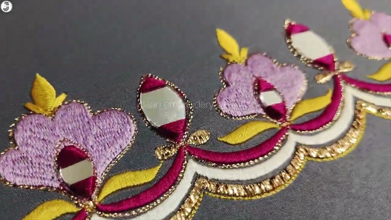 Stunning Mirror Work Embroidery Border | Easy & Elegant Design