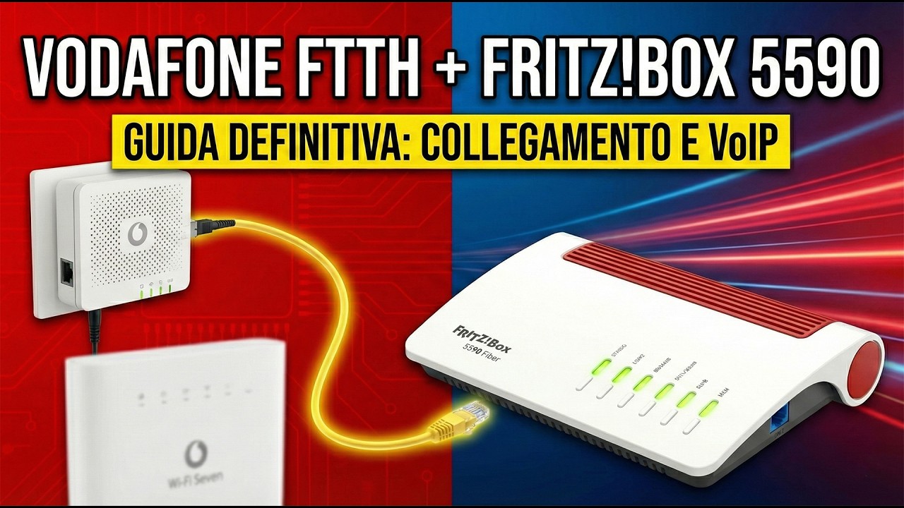 Come Collegare FRITZ!Box a Connessione Fibra FTTH e VoIP Vodafone - Tutorial FRITZ!Box 5590 Fiber