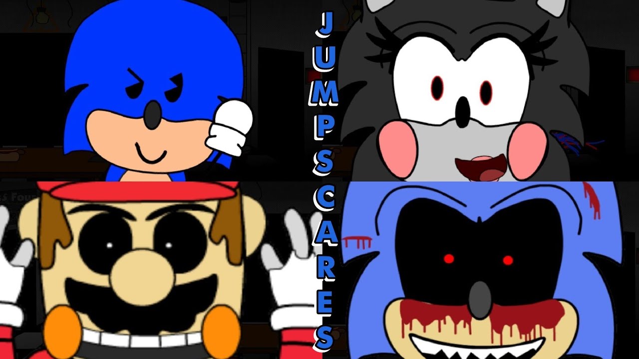 ALL THE JUMPSCARES OF SONIC'S PIZZERIA SIMULATOR | TODOS LOS SUSTOS | FNAF FAN GAME 2018 |