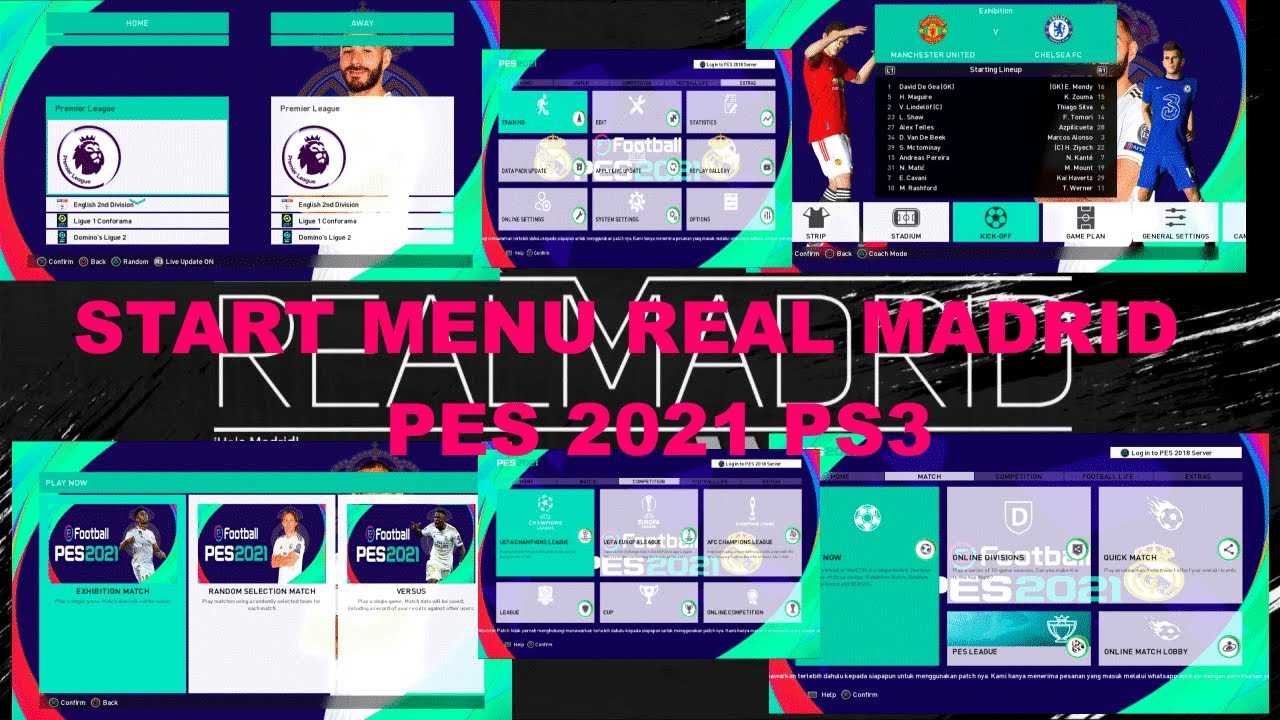 START MENU REAL MADRID PES 2021 PS3 | DOWNLOAD & INSTALL