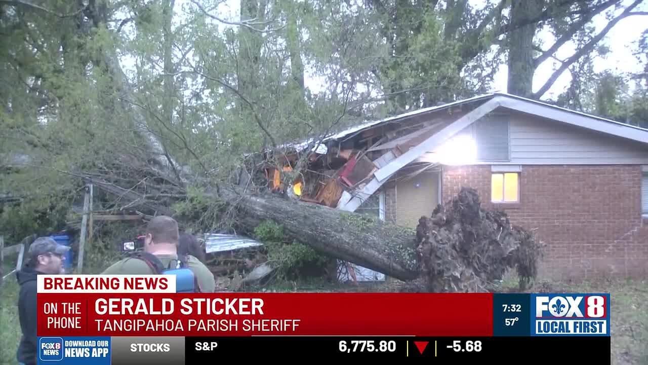 Tangipahoa Parish Sheriff Gerald Sticker on overnight wind storms and tornadoes