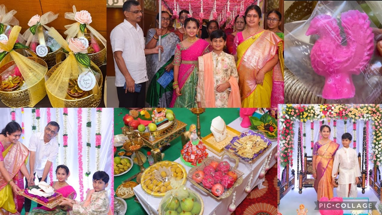 Half saree & Dhoti function/Aadhya Gishnu/Decoration & Retrun gifts/photography/మేము చేసిన shopping!