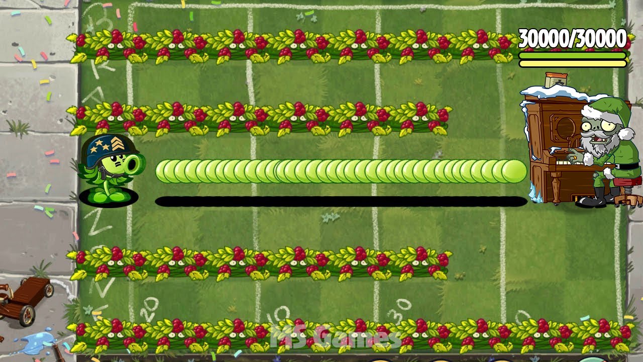 PvZ 2 Challenge - 100 Plant Level 1 Vs New Custom Christmas Piano Zombie 30000 HP - Who will Win?