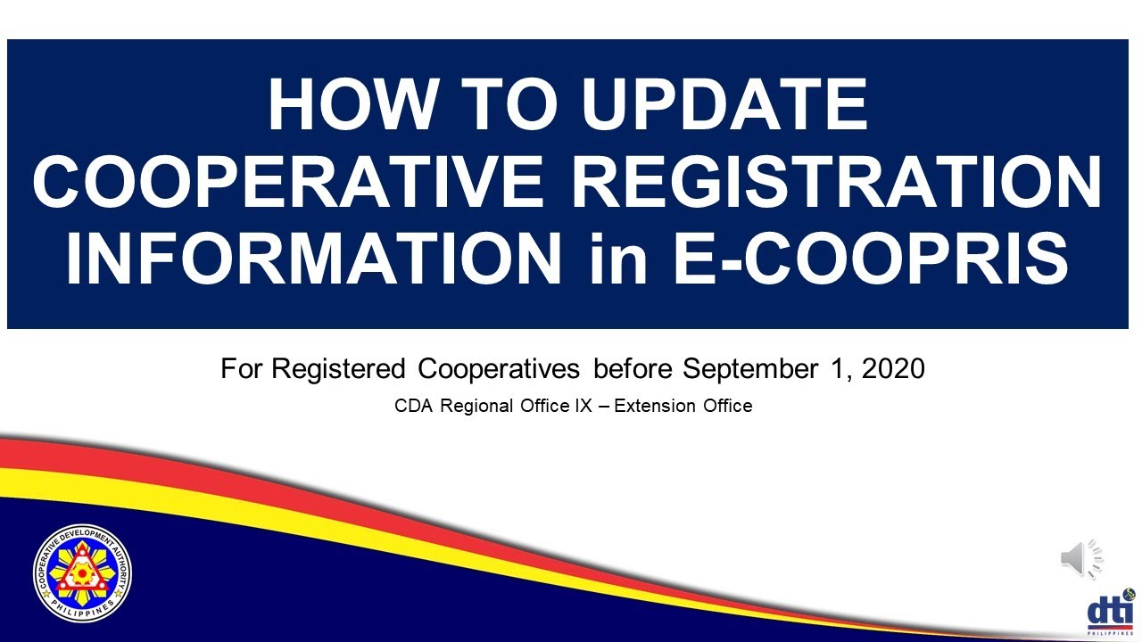 CDA9-HOW TO UPDATE COOPERATIVE REGISTRATION INFORMATION IN E-COOPRIS (BISAYA)
