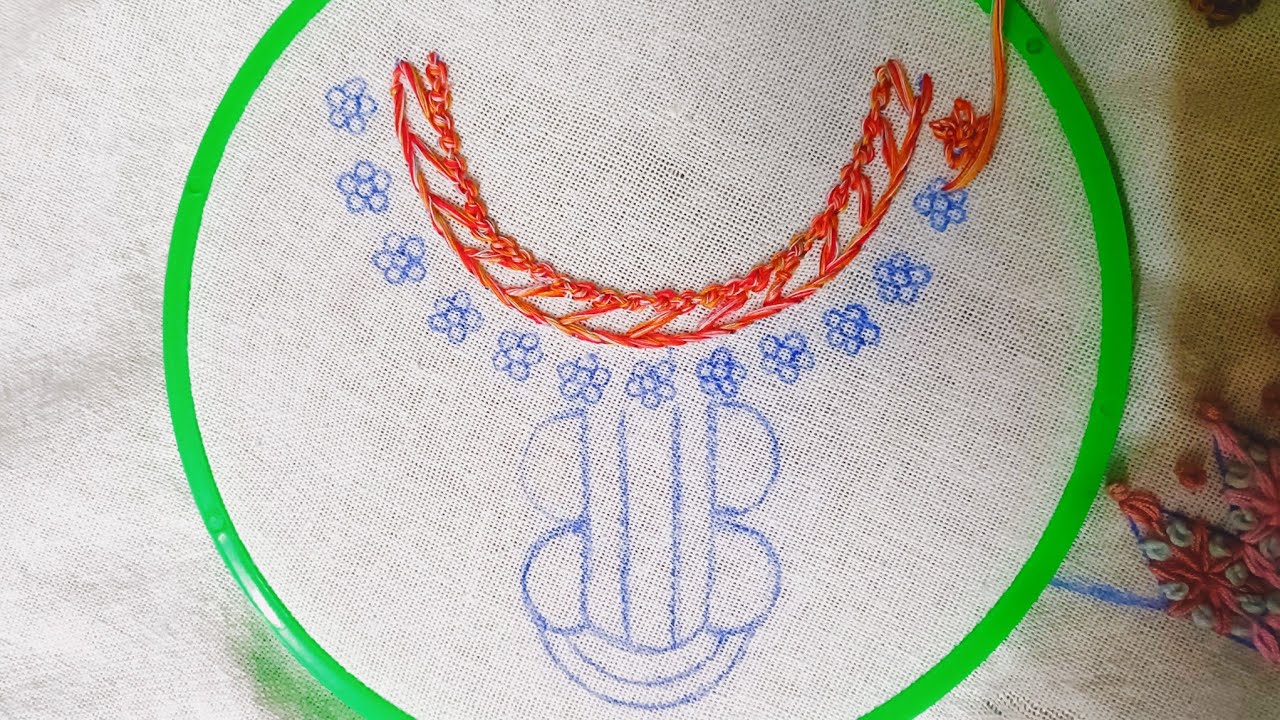 Beautiful suit neck 🧣 impressive 😍 embroidery 🪡 outstanding ❣️ cherry blossom 🌸#embroiderydesigns 