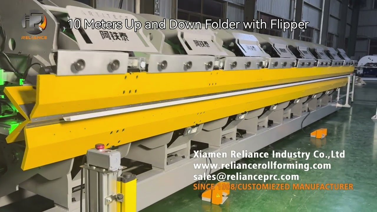 10 Meters Long Double Folding Machine with Flipper System to Make Gutter Profile Automatically