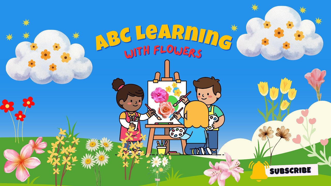 ABC Learning, A to Z Alphabet Flower Names🌹🌺🌼🌸 | Creative Graphics Animation in Canva