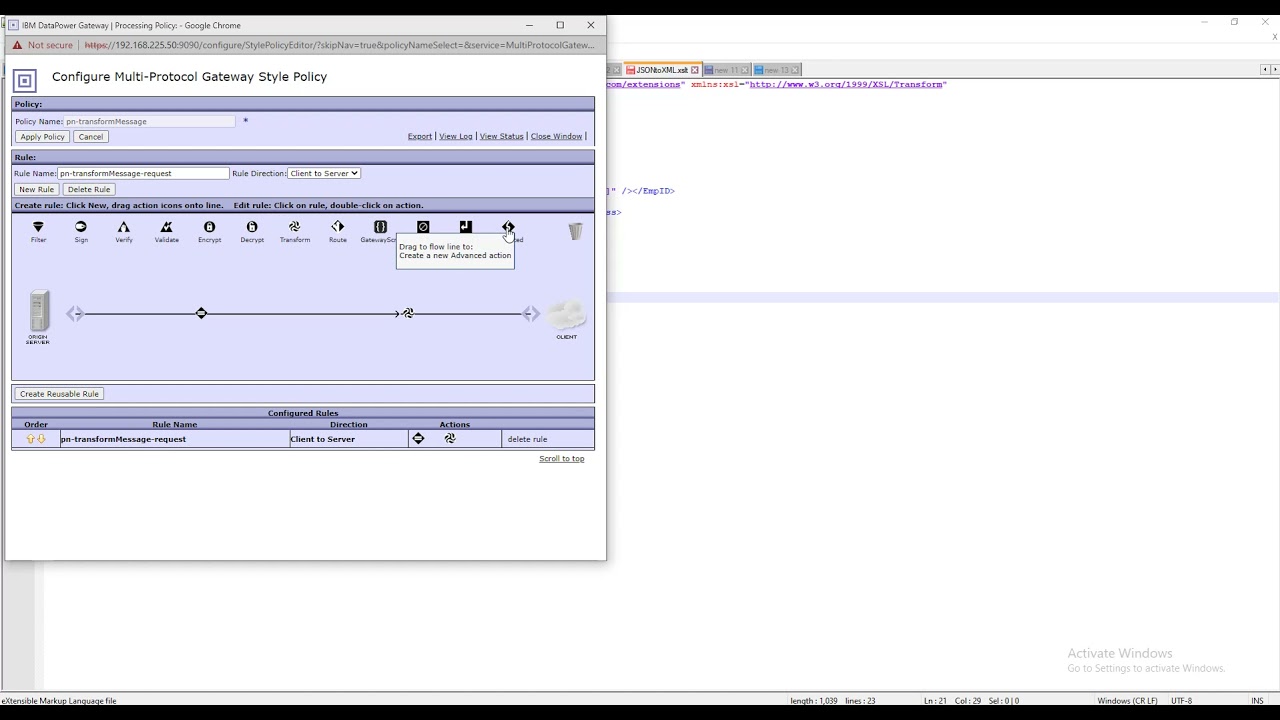 Transform JSONtoXML Message in IBM Datapower using xslt