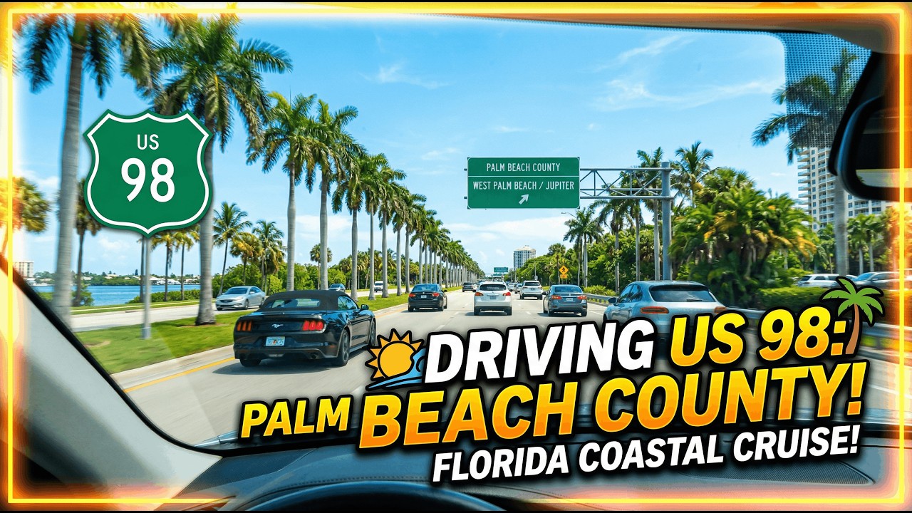 Driving on US 98 in Palm Beach County, Florida