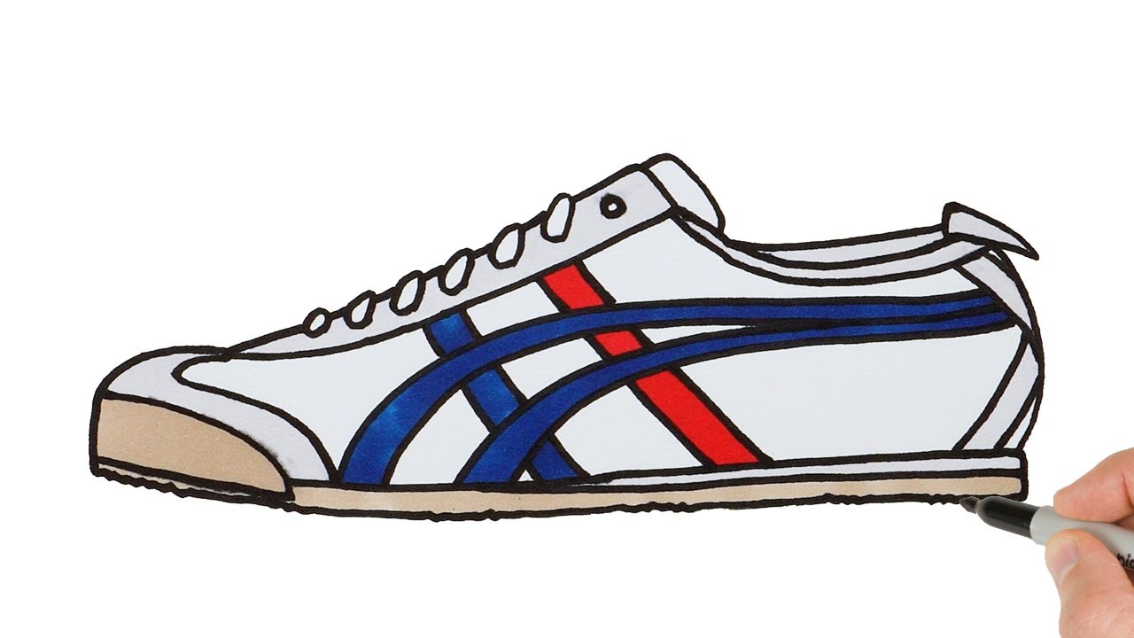 Как нарисовать кроссовки Asics Onitsuka Tiger | Пошаговый урок!