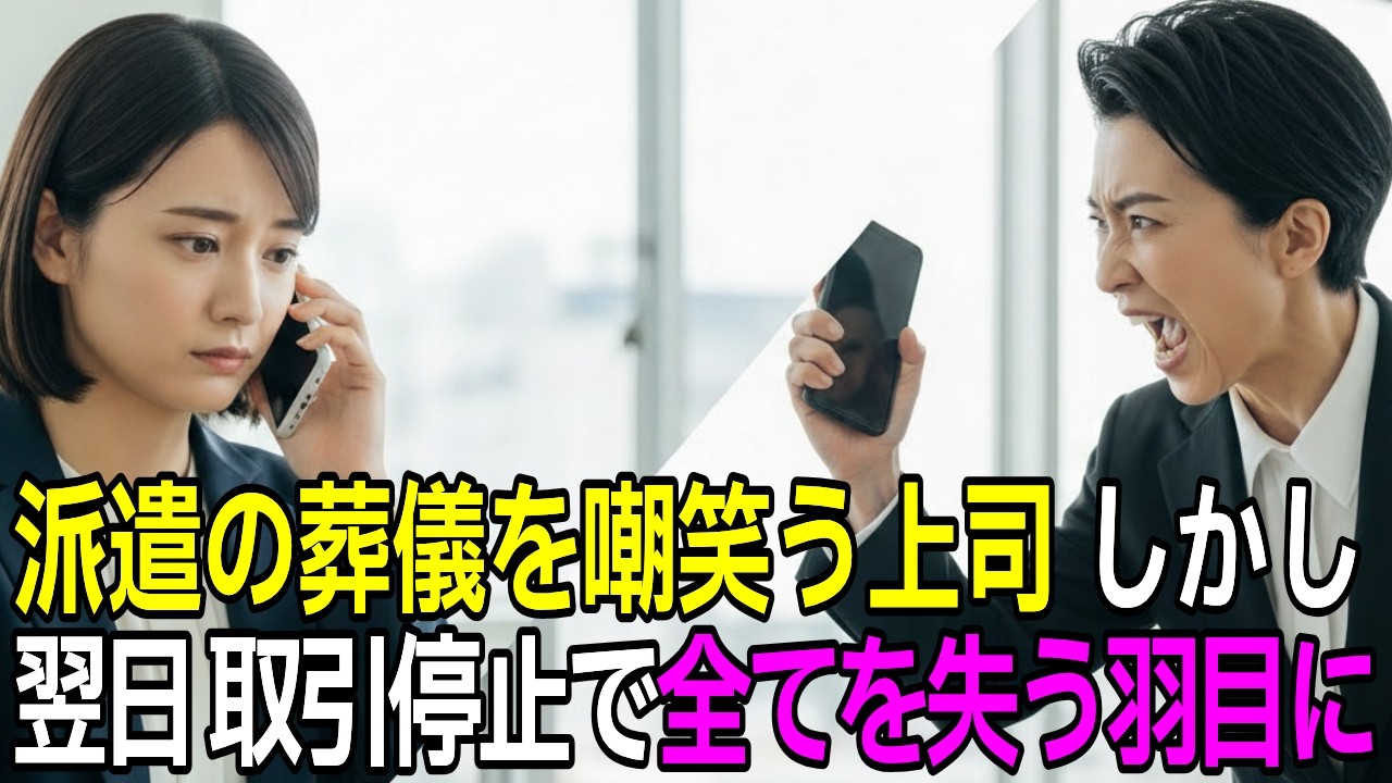 祖父の葬儀를 拒否した上司「派遣は仕事してろ！」→翌日、私の本当の正体を知った会社が崩壊した理由【感動する話】【朗読】