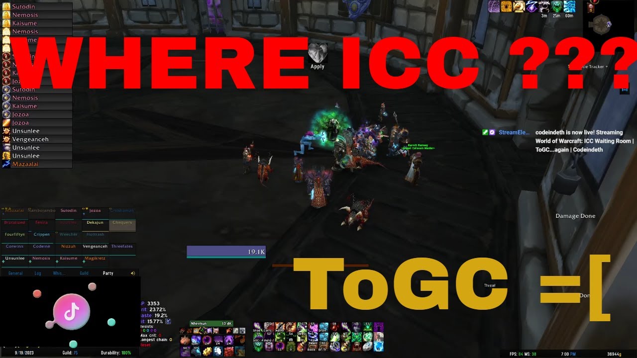 ICC Waiting Room | ToGC...again | Codeindeth