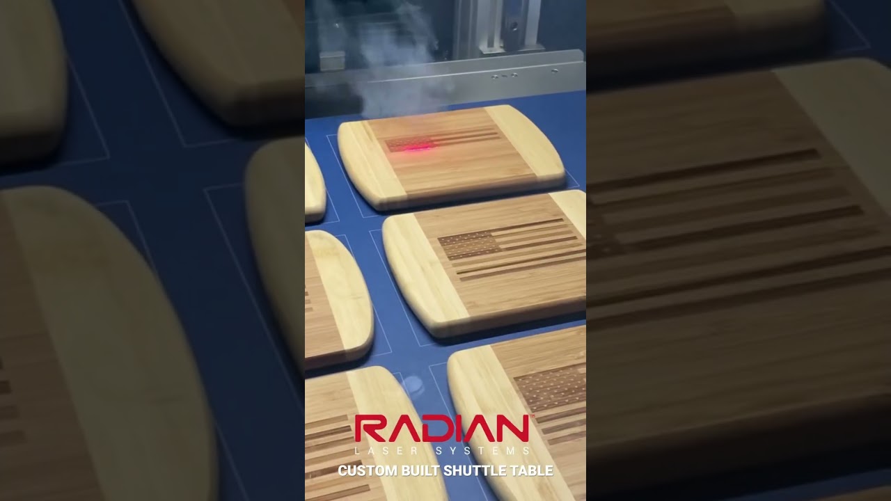 Custom Built Shuttle Table with CO2 Galvo Laser marking wood #laserengraver #lasercutter #galvolaser