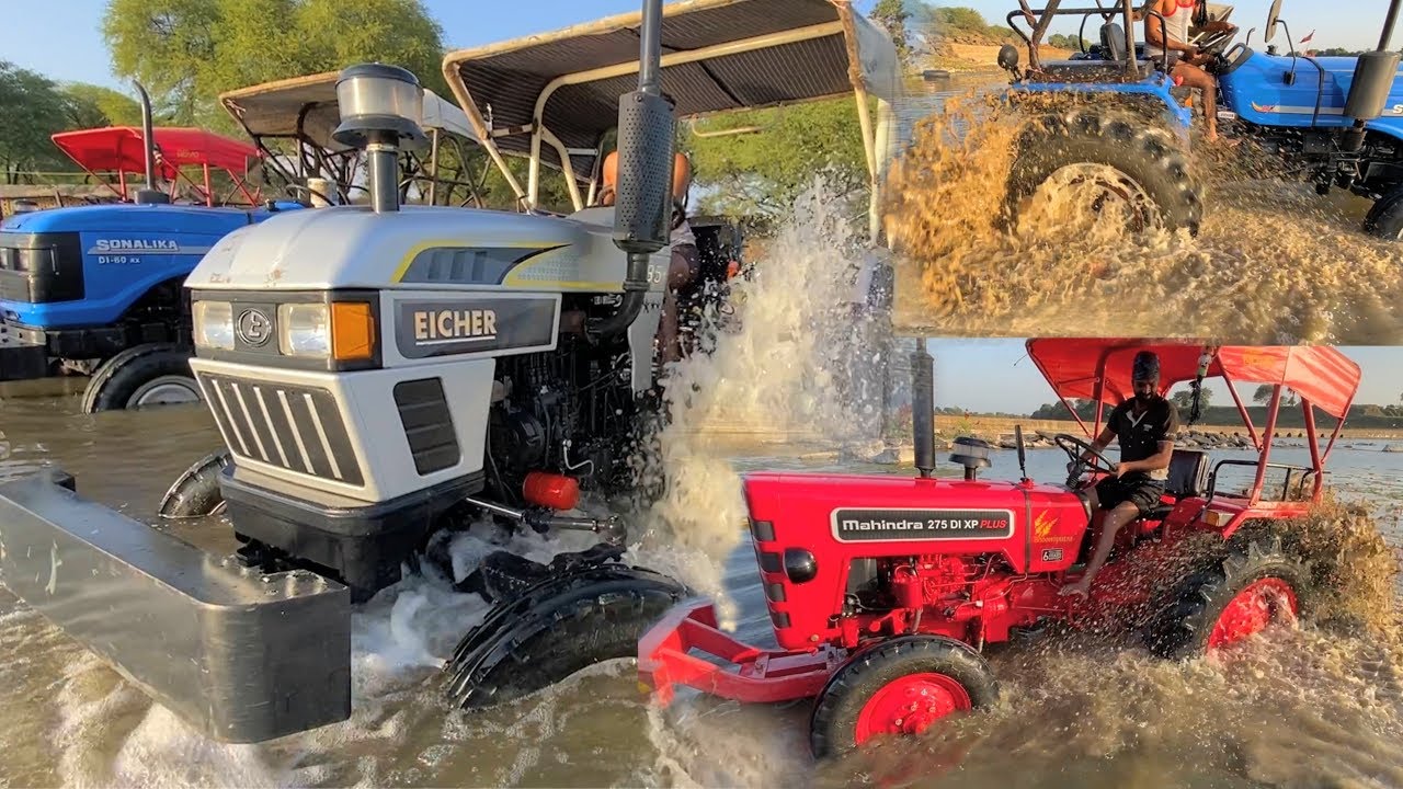 Deep River Washing My tractors | Sonalika Di 60 Rx | Mahindra 275 Di XP Plus | Eicher 485