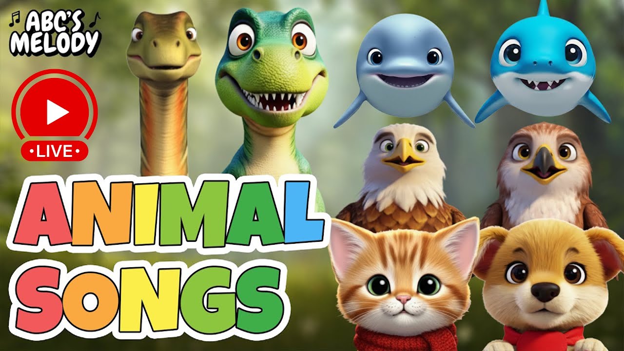 100+ ANIMAL SONG PLAYLIST 🐈 🐳 🦅 🦖 | Fun Kids Songs & Nursery Rhymes |  @ABCsMelody ​