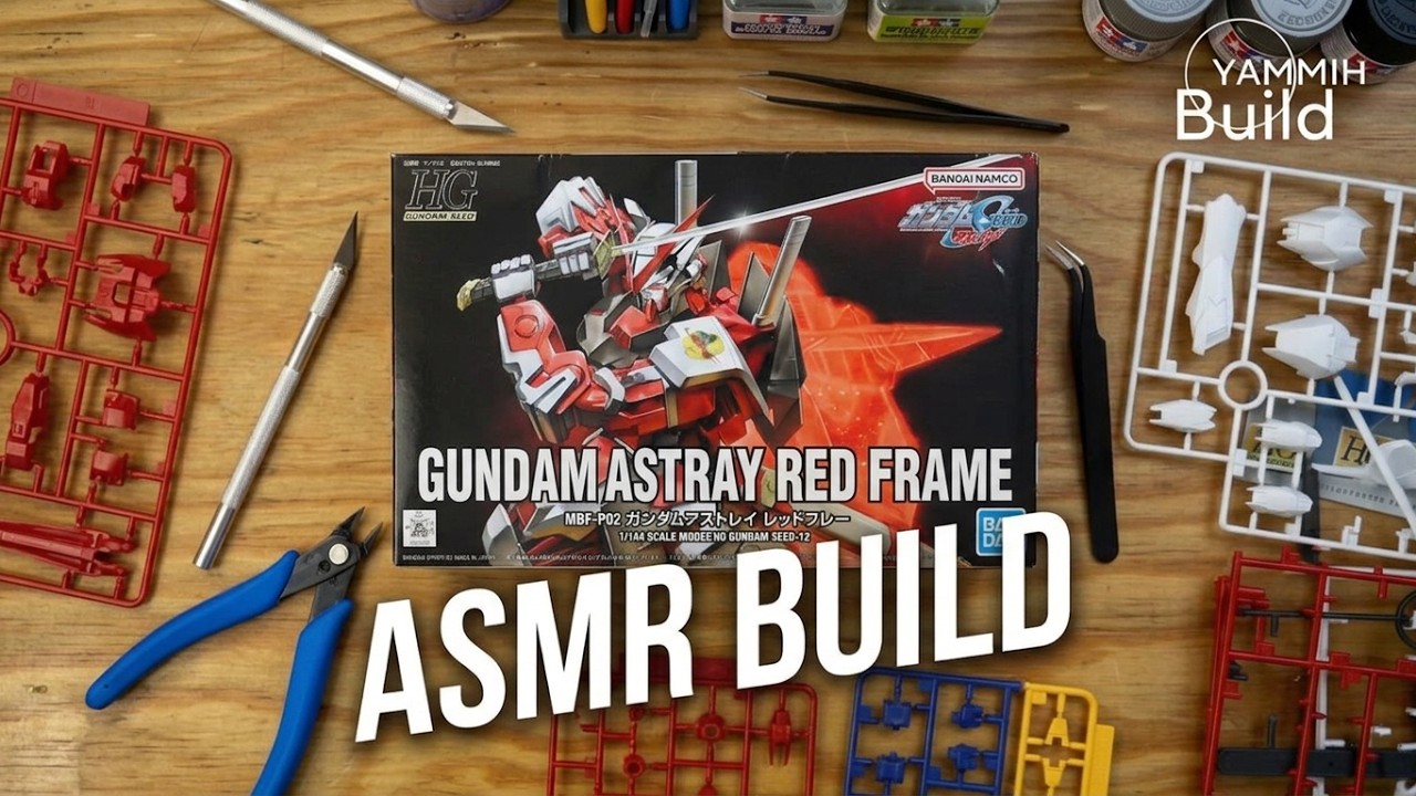 Gundam HG 1/144 - Astray Red Frame | ASMR build video 
