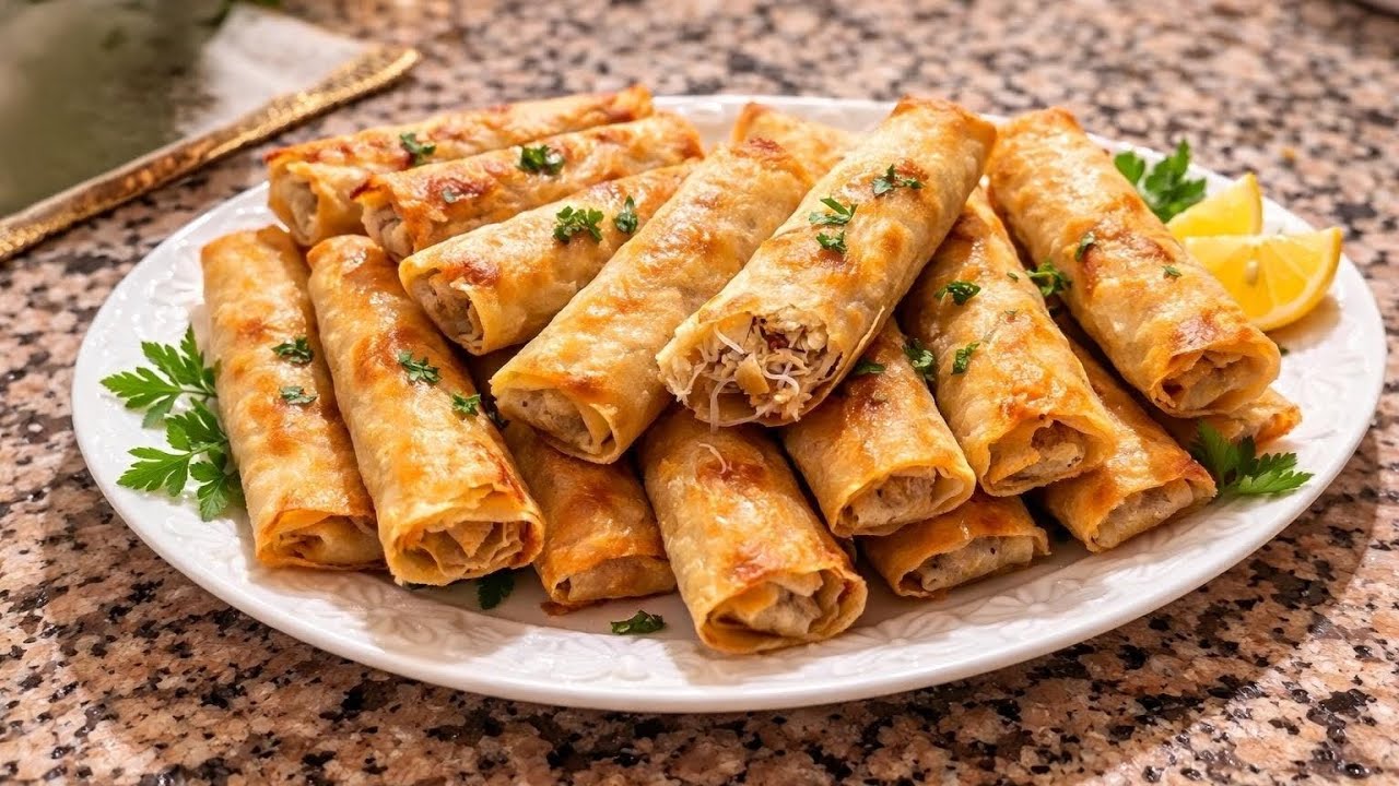 💫🌜رمضان كريم وكل عام وانتم بخير 🌛💫 نتمنى لكم صوما مقبولا وافطارا شهييا 😘 وصفة البريوات(سمبوسة)الدجاج