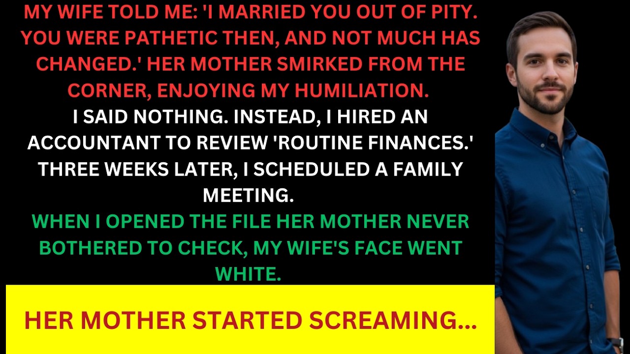 My Wife Told Me She Married Me “Out of Pity” — Until she learned what the accountant found in the...