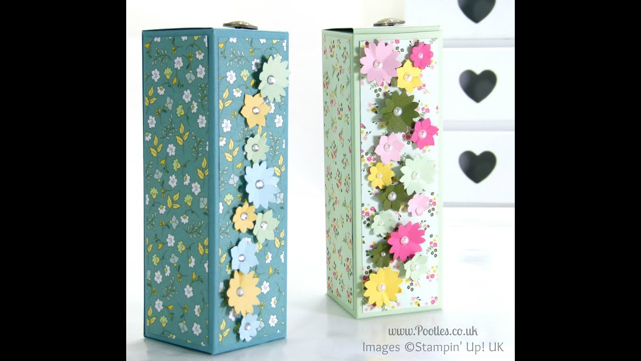 Урок по складыванию плоской коробки с помощью Stampin' Up! All Abloom DSP