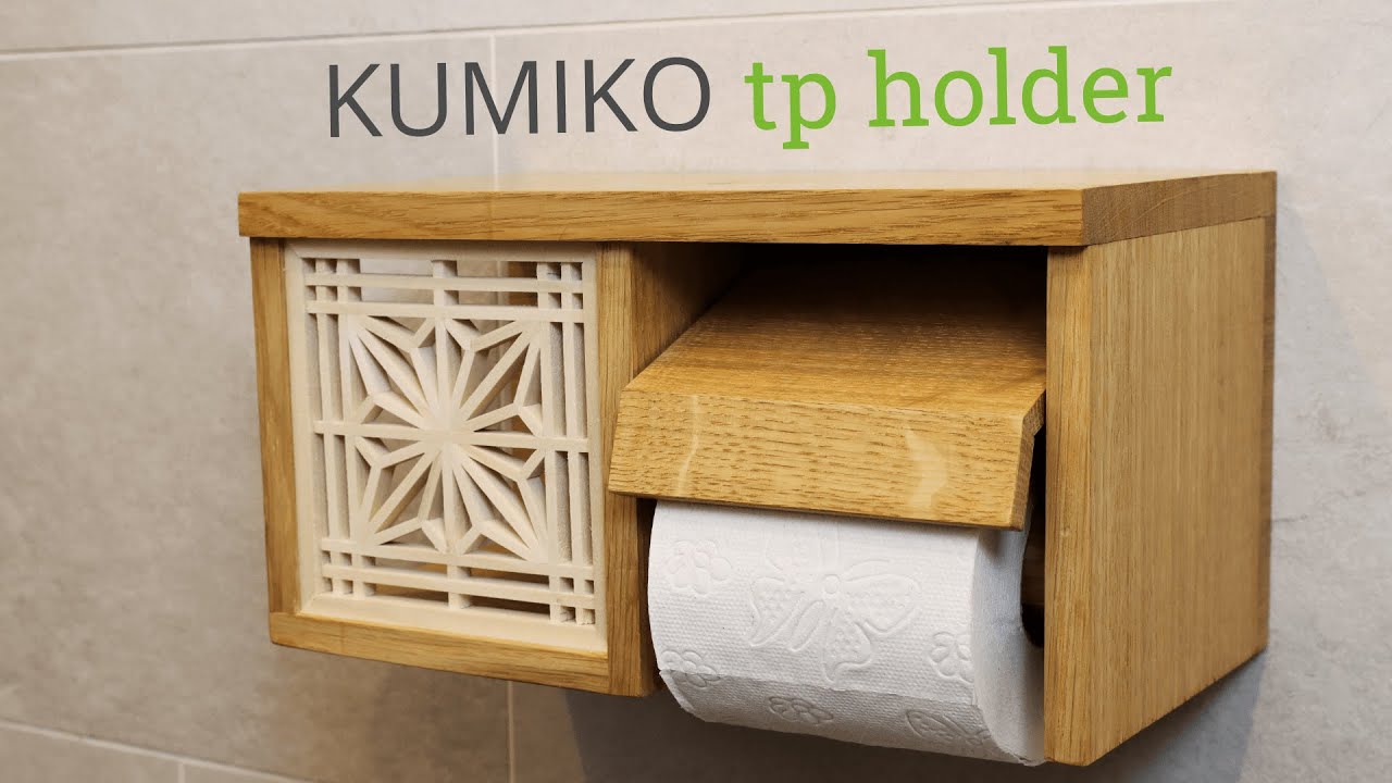 How to make a toilet paper holder out of wood w/ brass dowels and Kumiko
