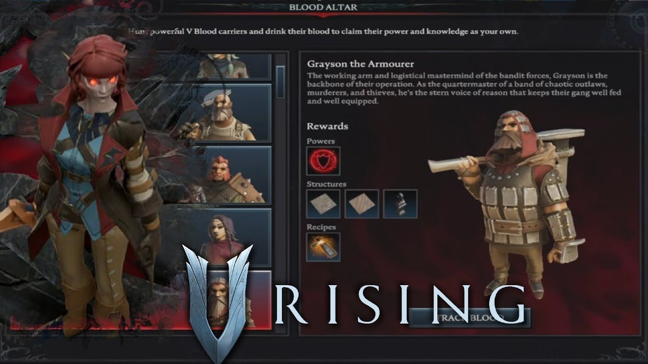 V Rising Farbane Woods boss: Greyson the Armourer