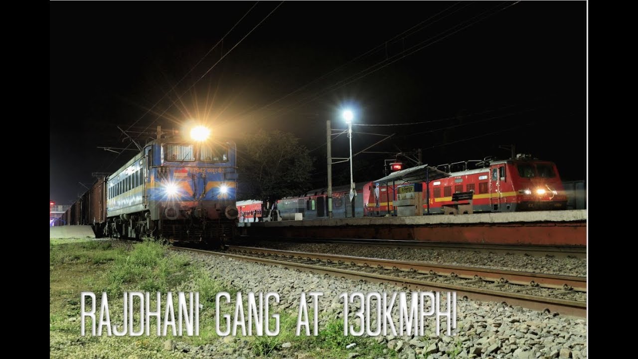 Night Railfanning at Fatehpur! Speeding Rajdhani Gang towards New Delhi at 130kmph!!