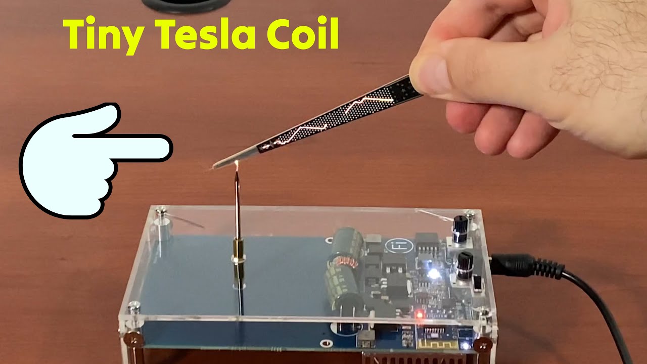Tiny Touchable Bluetooth Music Tesla Coil Tested ⚡ @Gadgetify