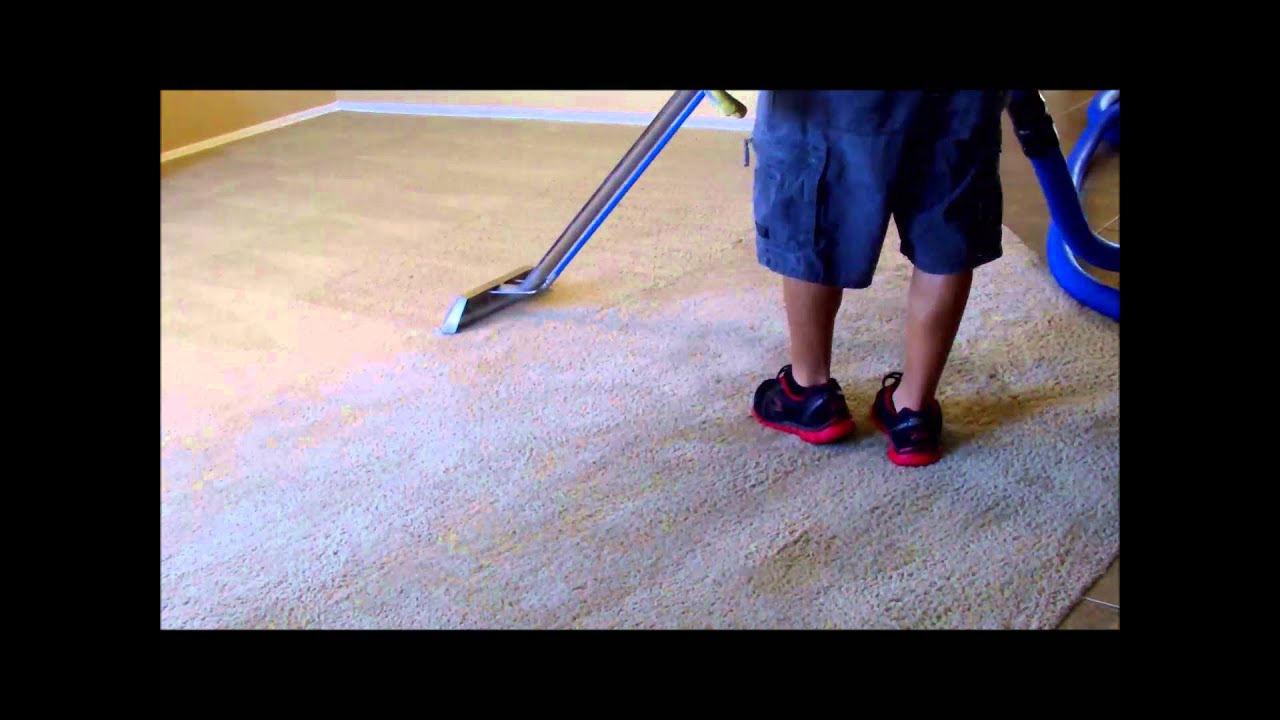 carpet cleaning with mini rotary scrubber and professional steam cleaning