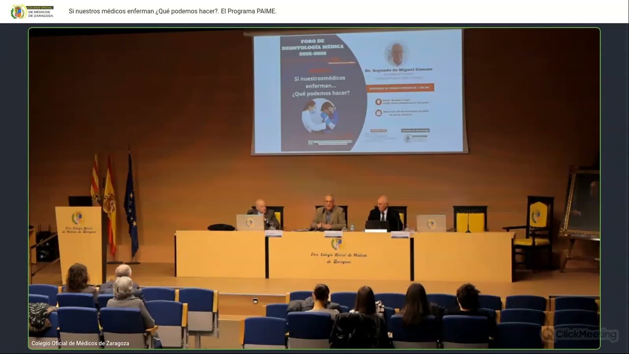 Foro de Deontología Sesión 2. 26-11-2025 Si nuestros médicos enferman, ¿qué podemos hacer?