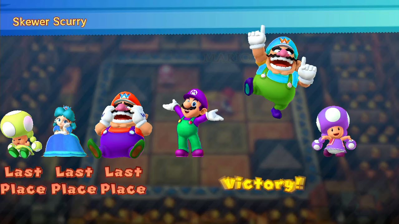 Mario Party 10 Custom Maps - Mario vs Wario vs Toadette vs Peach